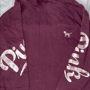 Lightly worn, PINK sweatshirt.